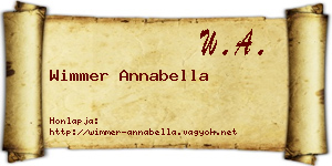 Wimmer Annabella névjegykártya